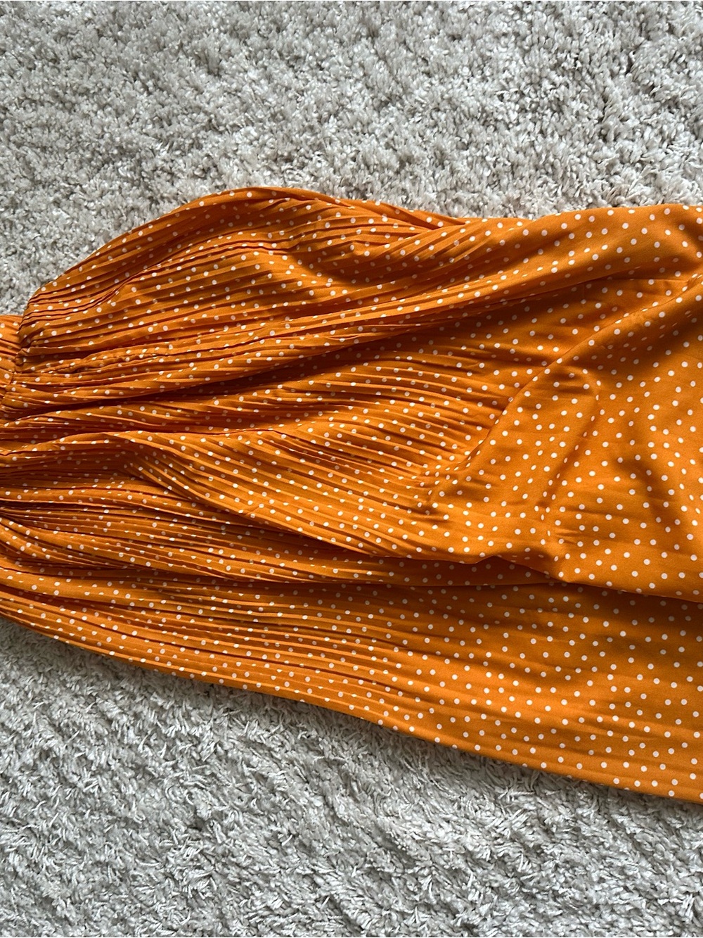 Amazon Orange Polka Dot Midi Skirt